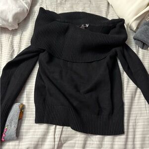 Elegant Black Off-Shoulder Sweater